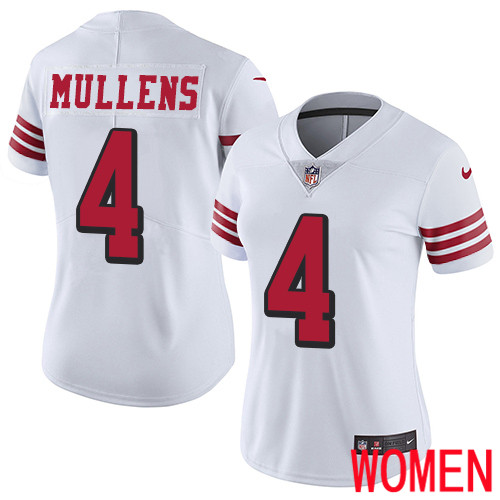 San Francisco 49ers Limited White Women Nick Mullens NFL Jersey #4 Rush Vapor Untouchable->women nfl jersey->Women Jersey